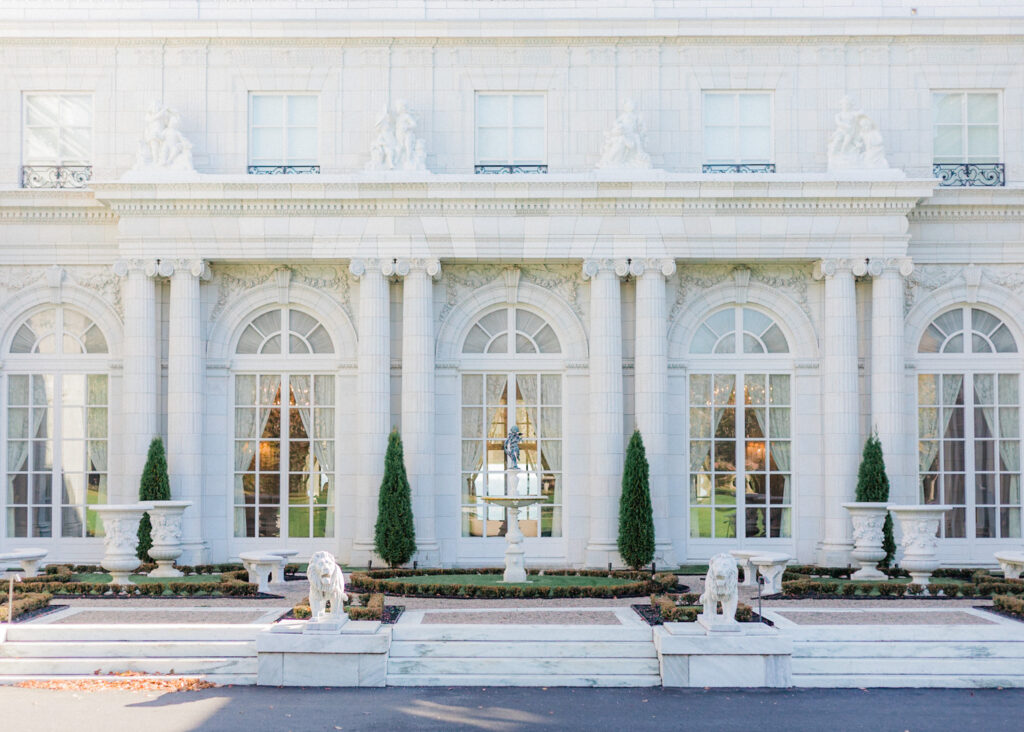 front windows of the rosecliff mansion of newport rhode island